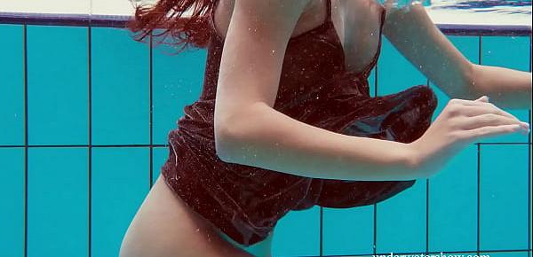  Brunette tight babe Nata Szilva in the pool